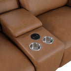 1126 Divanitalia 8-Piece U-Shaped Sectional Sofa in Top Grain Italian Leather with 4 Power Recliners & Power Headrests