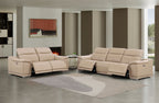 2679 Genuine Leather Reclining Set - Sofa and Loveseat with 4 Power Recliners - Beige - SKU 2679-BEIGE-5.4-HT-2PC - view 2