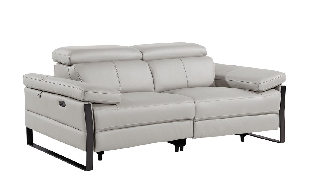 1246 Divanitalia Modular Power Triple Reclining Sofa, Loveseat, and Chair Set with Power Headrests - Top Grain Italian Leather - Light Grey - SKU 1246-LT-GREY-6.6-HT-3PC - view 7