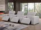 1208 Leather Sofa with 3 Power Recliners and Two Storage Consoles