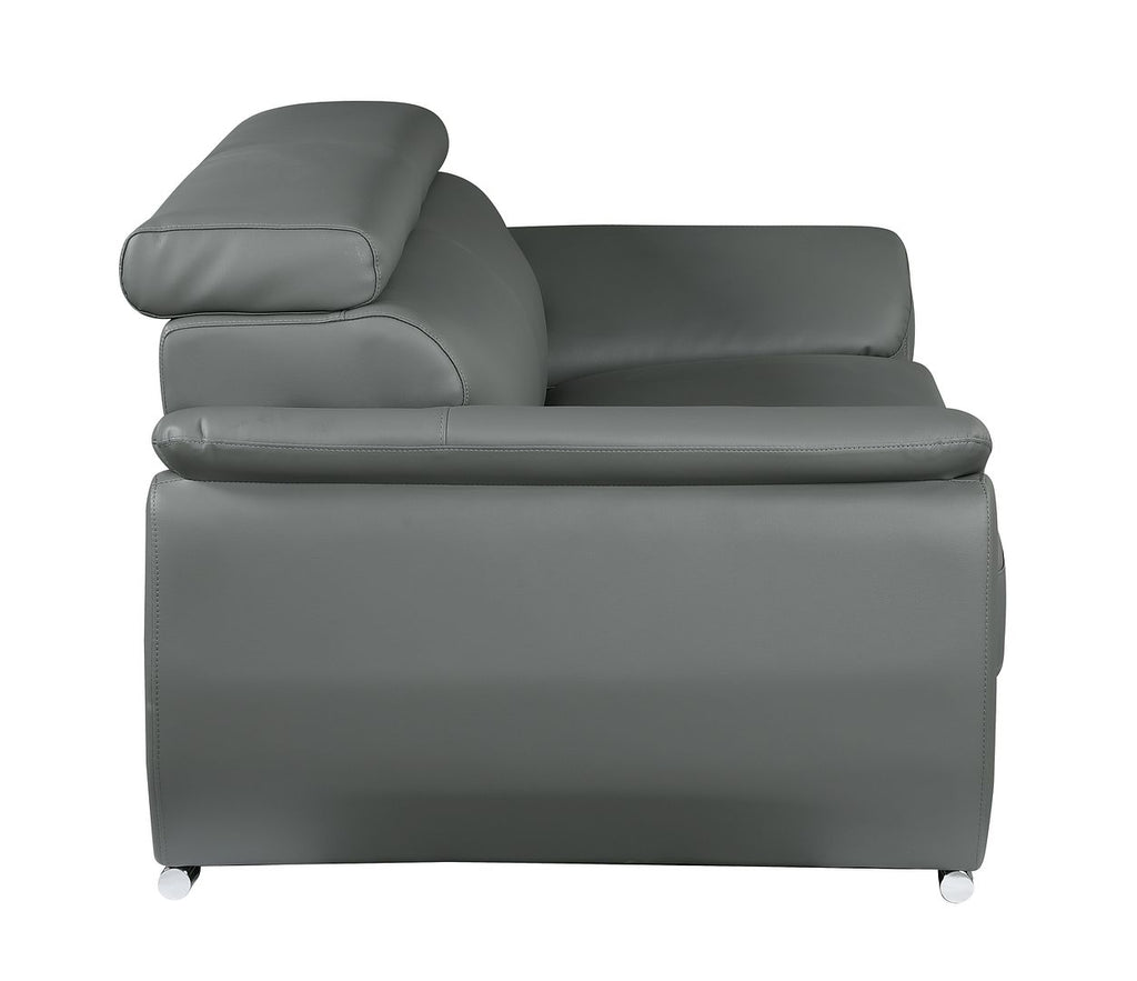 4571 Modern Genuine Leather Loveseat - Dark Grey - SKU 4571-L-GREY - view 5