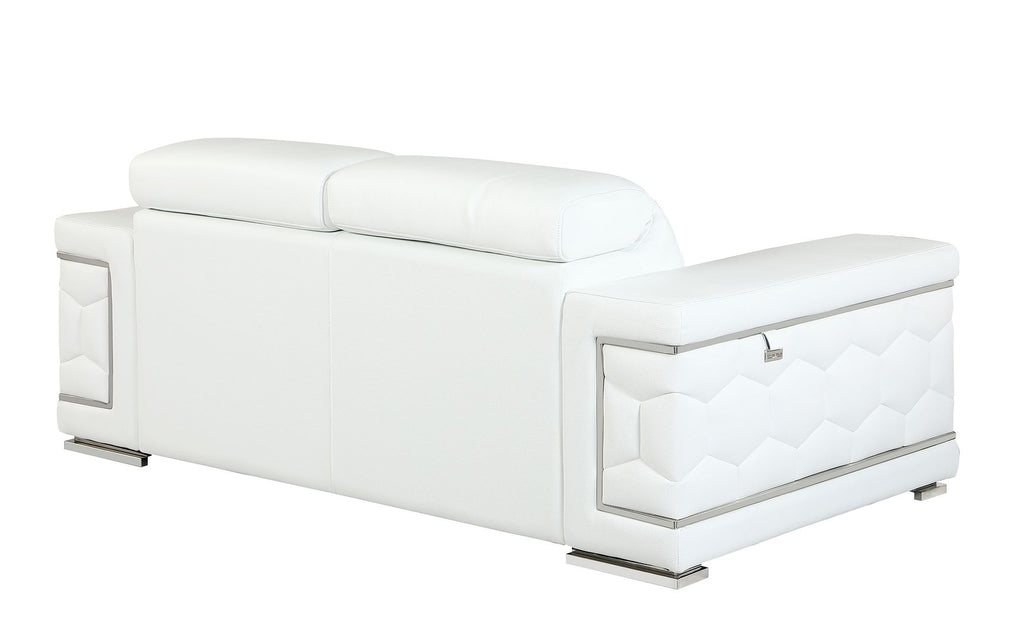 692 Divanitalia 2-Piece Sofa Set with Adjustable Headrest in Top-grain Italian Leather - White - SKU 692- WHITE 2PC (S/L) - GROUP - view 9