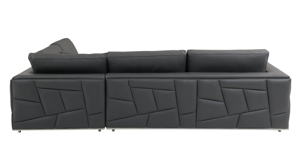998 Divanitalia Cream Right Arm Facing Sectional Sofa in Top-grain Italian Leather