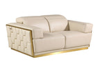 1111 Divanitalia 2-Piece Sofa Set with Adjustable Headrest in Top-grain Italian Leather - Cream - SKU 1111-BEIGE-2PC - view 7