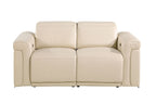 1126 Divanitalia Power Reclining Loveseat in Top Grain Italian Leather with 2 Power Recliners & Power Headrests - Beige