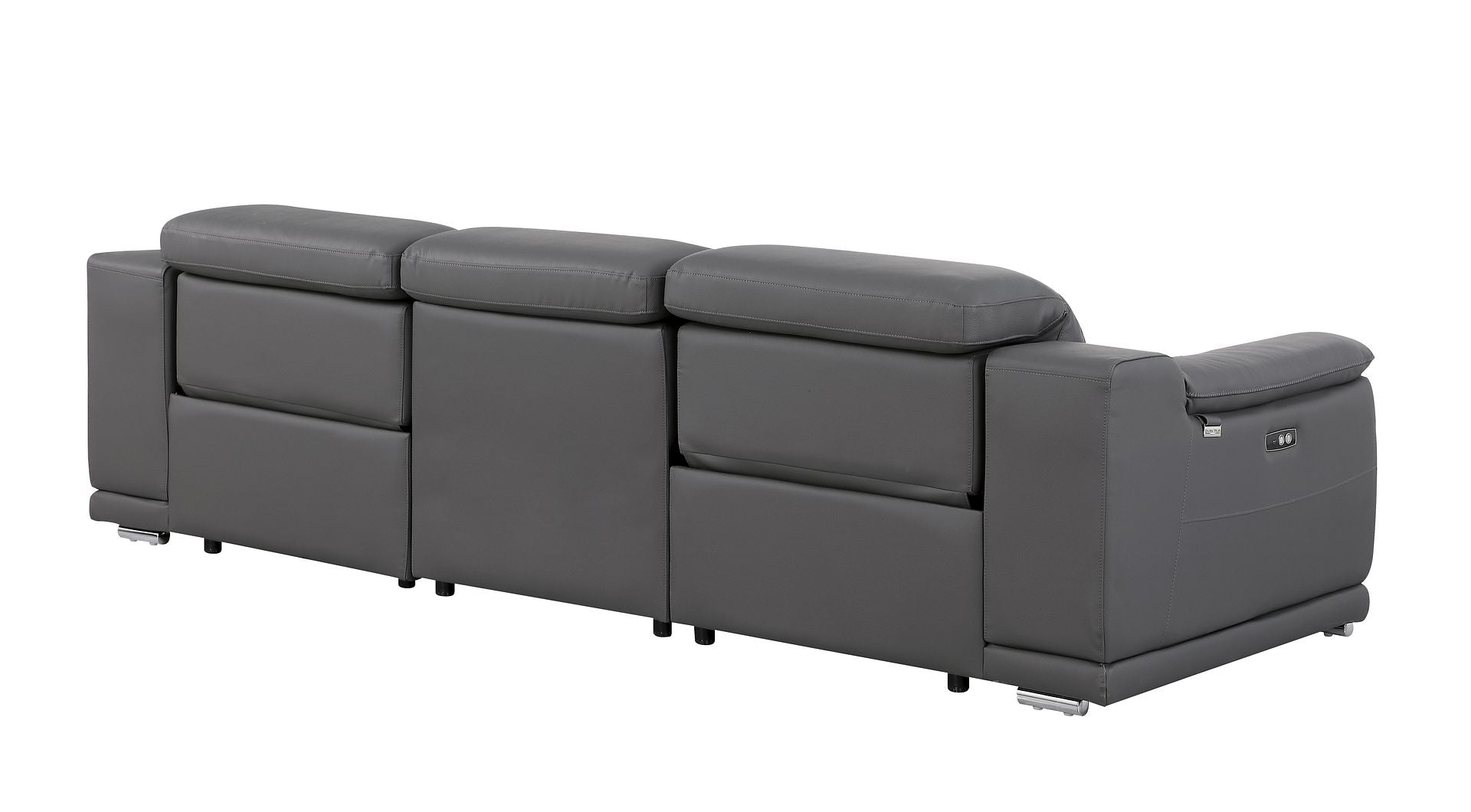 9762 Divanitalia 3-Piece Modular Power Reclining Sofa with 2 Power Recliners in Top Grain Italian Leather