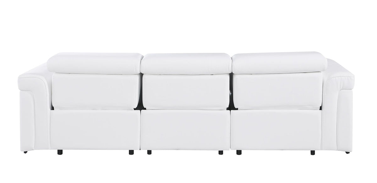 1126 Divanitalia 3-Piece Modular Power Reclining Sofa in Top Grain Italian Leather with 3 Power Recliners & Power Headrests - White - SKU 1126-WHITE-3.3-HT - view 7