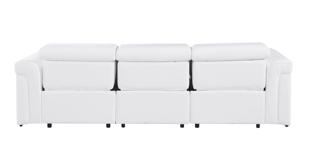 1126 Divanitalia 3-Piece Modular Power Reclining Sofa in Top Grain Italian Leather with 3 Power Recliners & Power Headrests
