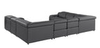 1116 Divanitalia 8-Piece U-Shaped Sectional Sofa in Top Grain Italian Leather with 4 Power Recliners & Power Headrests - Dark Grey - SKU 1116-DK_GREY-8PC-4PWR-U-NC-SECT-GROUP - view 6