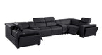 1224 Divanitalia 8-Piece U-Shaped Sectional Sofa in Top Grain Italian Leather with 2 Power Recliners & Power Headrests - Black - SKU 1224-BLACK-8PC-2PWR-U-SECTIONAL - view 5