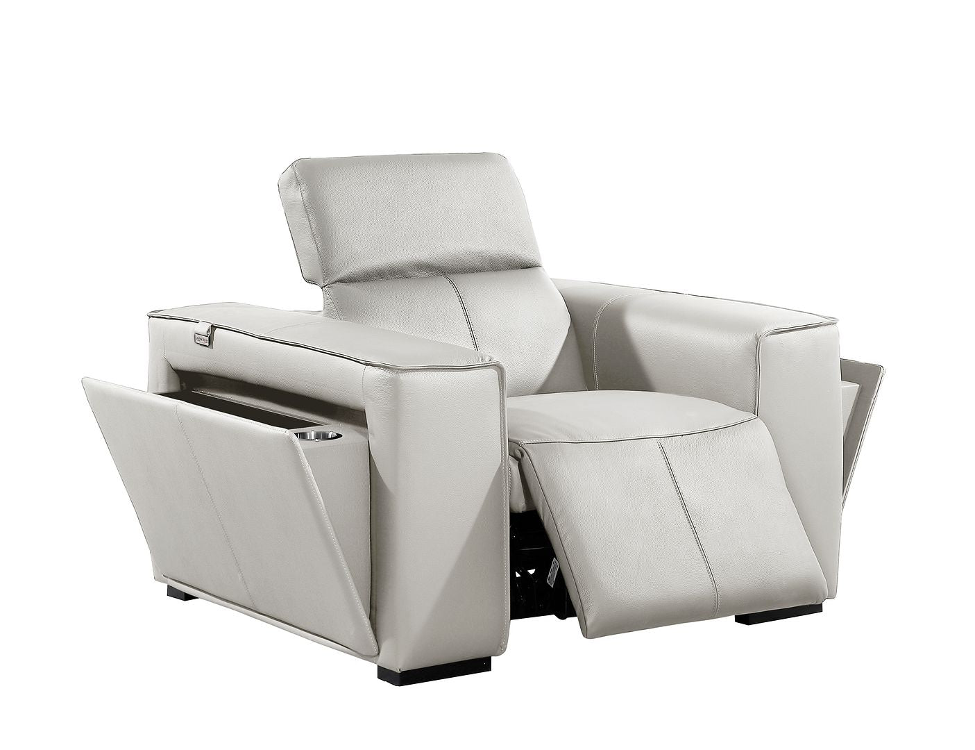 1126 Divanitalia Top Grain Italian Leather Power Reclining Chair with Power Headrests