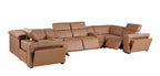 1224 Divanitalia 8-Piece U-Shaped Sectional Sofa in Top Grain Italian Leather with 4 Power Recliners & Power Headrests
