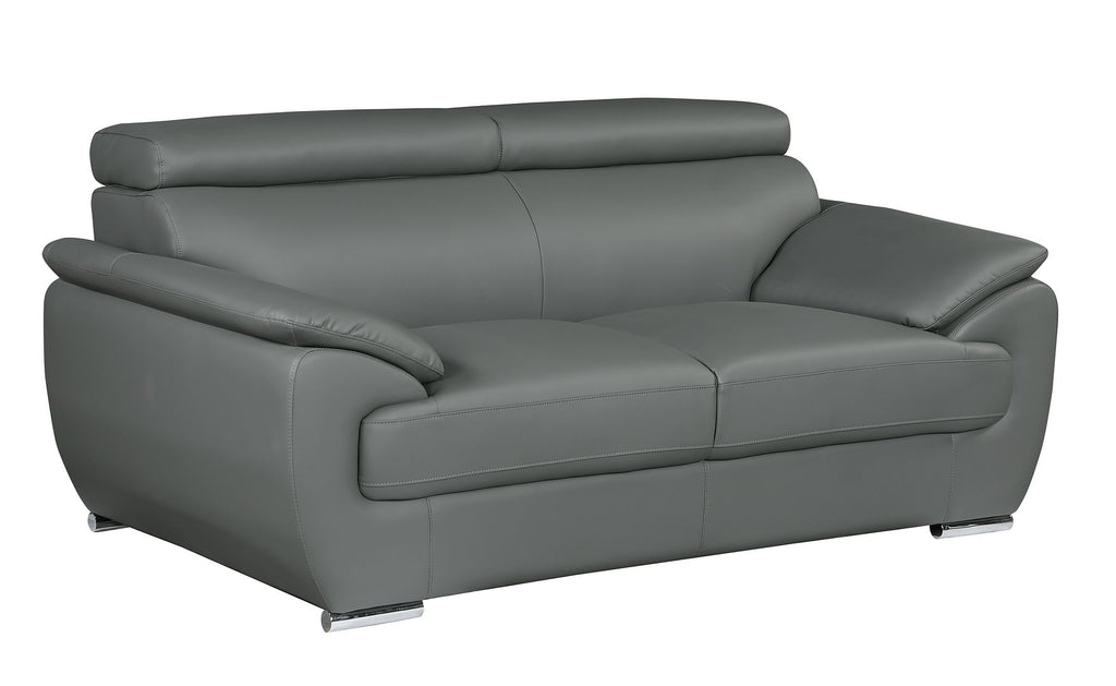 4571 Modern Genuine Leather 3-Piece Sofa Set - Dark Grey - SKU 4571-LV GRAY 3PC (S/L/C) - GROUP - view 6