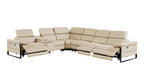 1246 Divanitalia 7-Piece L-Shaped Modular Power Reclining Sectional Sofa with 3 Power Recliners and Power Headrests - Top Grain Italian Leather