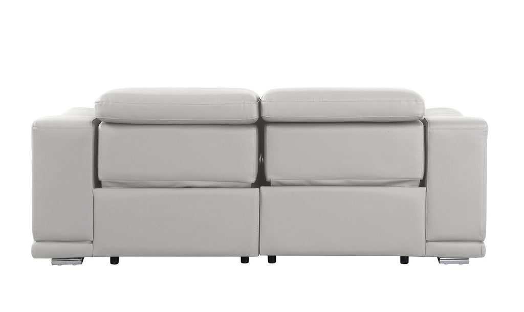 9762 Divanitalia 2-Piece Modular Power Reclining Console with 2 Power Recliners in Top Grain Italian Leather