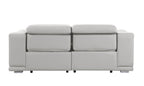 9762 Divanitalia 2-Piece Modular Power Reclining Console with 2 Power Recliners in Top Grain Italian Leather