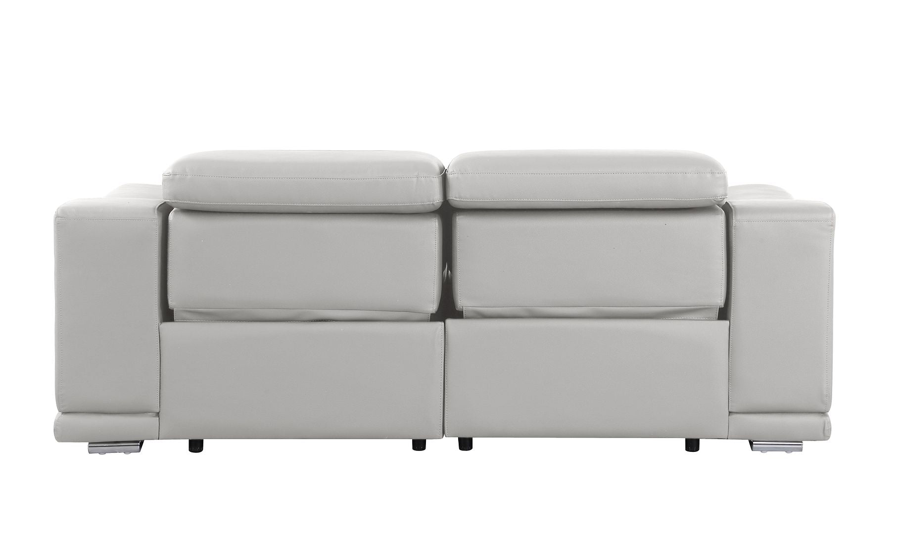 9762 Divanitalia 2-Piece Modular Power Reclining Console with 2 Power Recliners in Top Grain Italian Leather