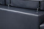 727 Divanitalia Right Arf Facing Sectional Sofa with Adjustable Headrest in Top-grain Italian Leather - Navy - SKU 727-Sectional-RAF-CHAISE-NAVY - view 6