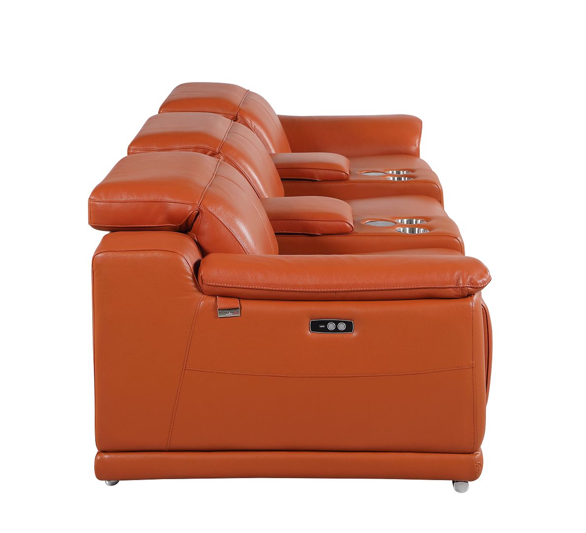 9762 Divanitalia 5-Piece Modular Power Reclining Sofa and Loveseat Set with 3 Power Recliners in Top Grain Italian Leather