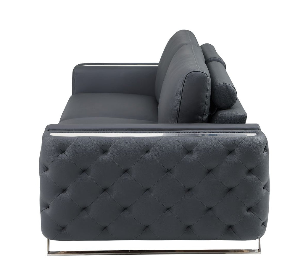 1050 Divanitalia Sofa in Top-grain Italian Leather - Dark Grey - SKU 1050-DK-GRAY-S - view 6