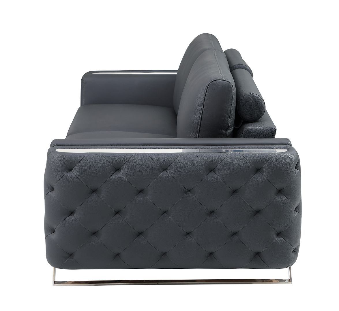 1050 Divanitalia Sofa in Top-grain Italian Leather - Dark Grey - SKU 1050-DK-GRAY-S - view 6