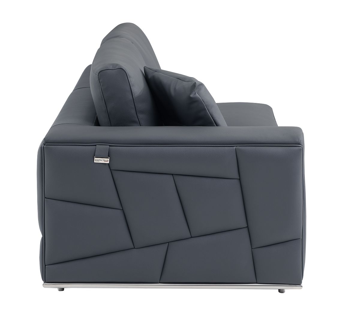 998 Divanitalia Cream Right Arm Facing Sectional Sofa in Top-grain Italian Leather