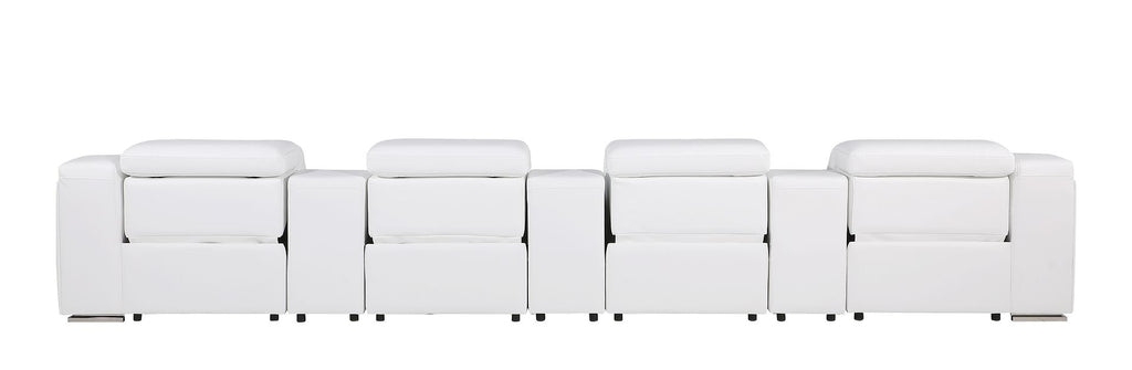 1116 Divanitalia 7-Piece Modular Power Reclining Sofa in Top Grain Italian Leather with 4 Power Recliners & Power Headrests - White - SKU 1116-WHITE-S-7.4-HT - view 9