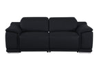 9762 Divanitalia 2-Piece Modular Power Reclining Console with 2 Power Recliners in Top Grain Italian Leather