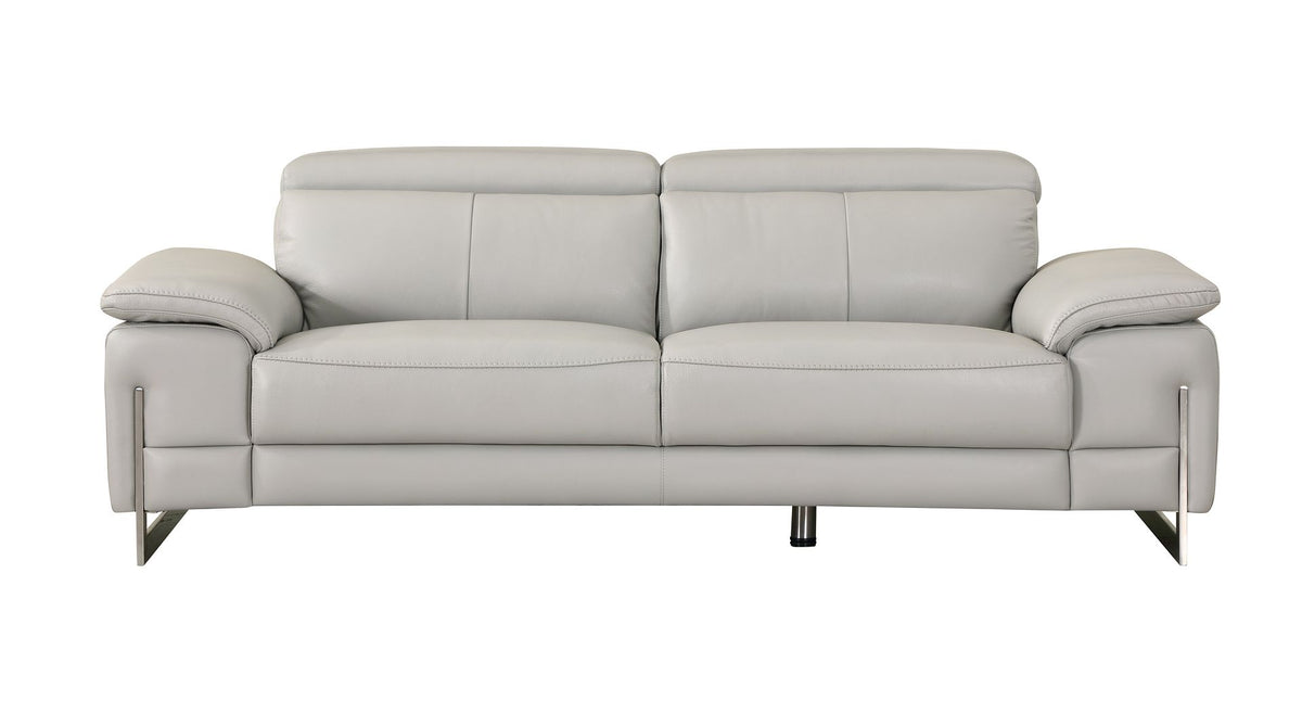 636 Divanitalia Sofa in Top-grain Italian Leather - Light Grey - SKU 636-S-LIGHT GRAY