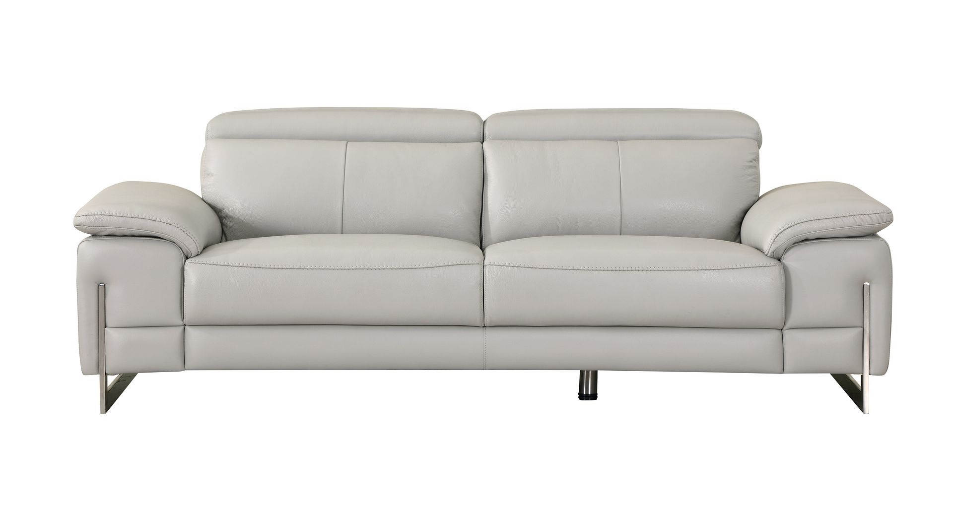 636 Divanitalia Dark Gray Sofa in Top-grain Italian Leather - Light Grey