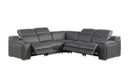 1116 Divanitalia 5-Piece L-Shaped Sectional Sofa in Top Grain Italian Leather with 3 Power Recliners & Power Headrests - Dark Grey - SKU 1116-DK-GREY-5PC-3PWR-SECTIONAL- GROUP - view 2