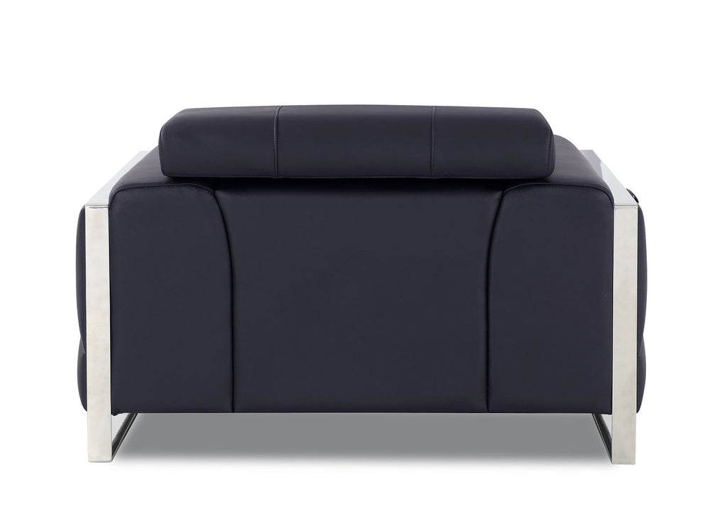903 Divanitalia Chair with Adjustable Headrest in Top-grain Italian Leather - Black - SKU 903-CH-BLACK - view 4