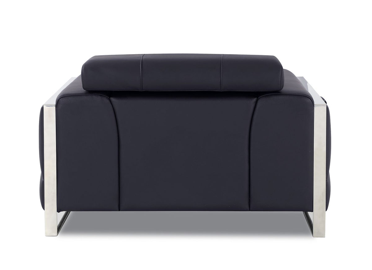 903 Divanitalia Chair with Adjustable Headrest in Top-grain Italian Leather - Black - SKU 903-CH-BLACK - view 4