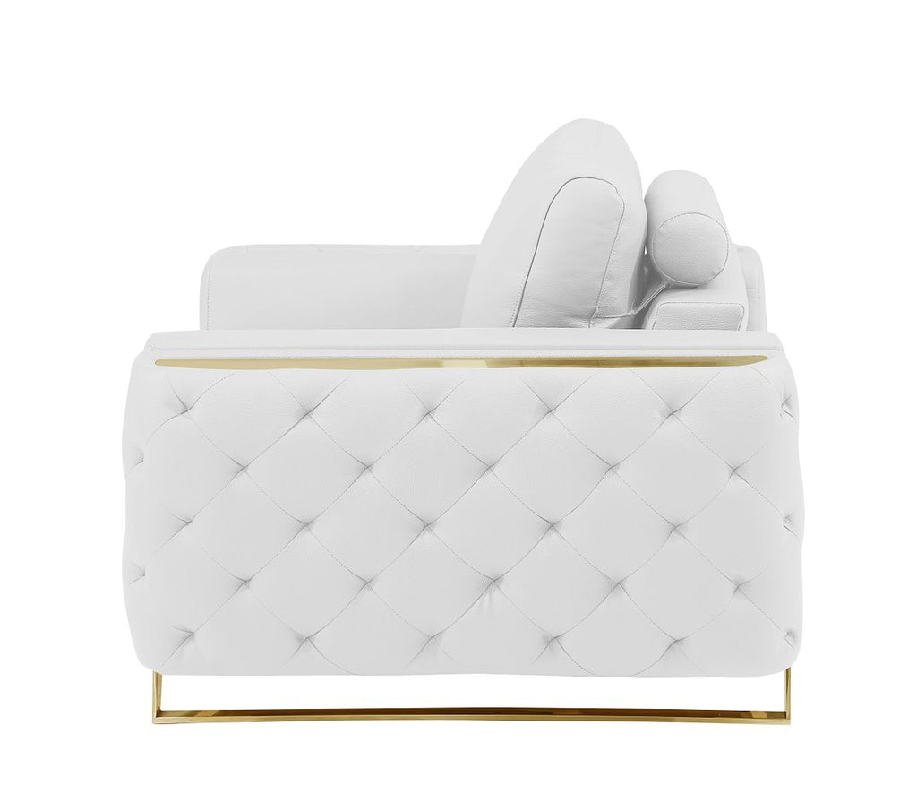 1050 Divanitalia 2-Piece Sofa Set in Top-grain Italian Leather - White - SKU 1050-WHITE-3PC - view 9
