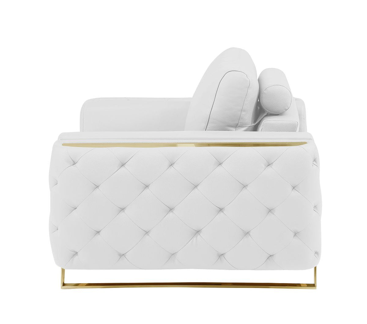 1050 Divanitalia 2-Piece Sofa Set in Top-grain Italian Leather - White - SKU 1050-WHITE-3PC - view 9