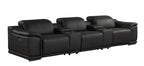 9762 Divanitalia 5-Piece Modular Power Reclining Sofa and Loveseat Set with 3 Power Recliners in Top Grain Italian Leather