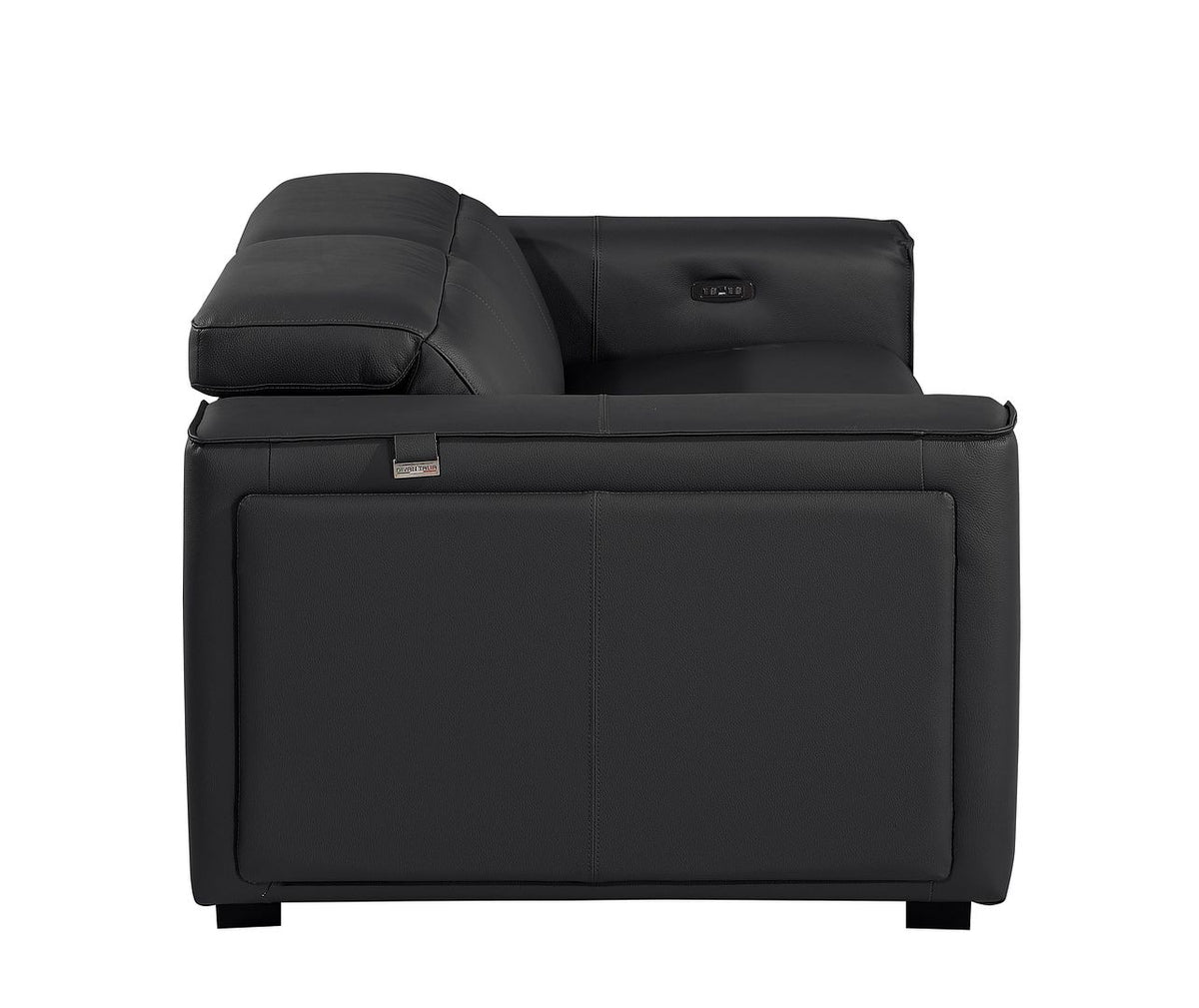 1224 Divanitalia 2-Piece Modular Power Reclining Loveseat in Top Grain Italian Leather with 2 Power Recliners & Power Headrests - Black - SKU 1224-BLACK-2.2-HT - view 8