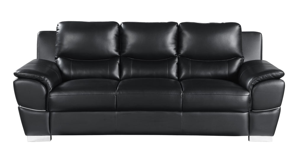 4572 Modern Genuine Leather 3-Piece Sofa Set - Black - SKU 4572 BLACK 3PC (S/L/C) - GROUP - view 3