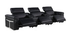 1126 Divanitalia 5-Piece Modular Power Reclining Sofa in Top Grain Italian Leather with 3 Power Recliners & Power Headrests