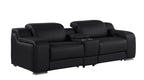 1116 Divanitalia 3-Piece Modular Power Reclining Console Loveseat in Top Grain Italian Leather with 2 Power Recliners & Power Headrests
