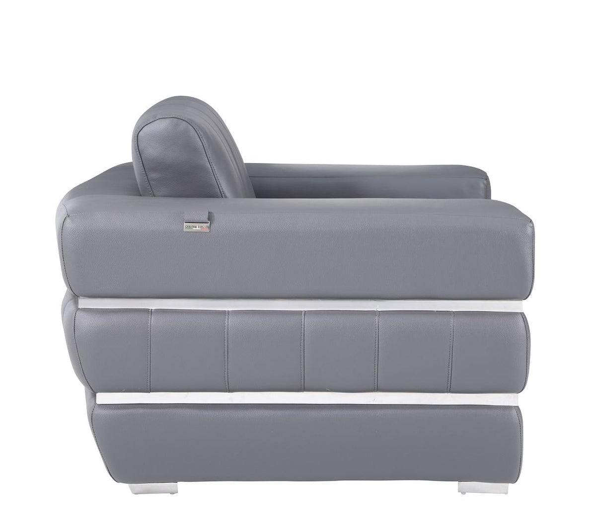 904 Divanitalia Chair in Top-grain Italian Leather - Dark Grey - SKU 904-CH-DARK GRAY - view 5