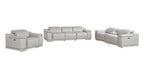 9762 Divanitalia 7-Piece Modular Power Reclining Sofa, Loveseat and Chair Set with 5 Power Recliners in Top Grain Italian Leather - Light Grey - SKU 9762-LT-GREY-7.5-HT-3PC - view 3