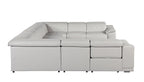 9762 Divanitalia 8-Piece U-Shaped Top Grain Italian Leather Sectional Sofa with 4 Power Recliners