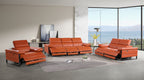 1246 Divanitalia Modular Power Triple Reclining Sofa, Loveseat, and Chair Set with Power Headrests - Top Grain Italian Leather - Camel - SKU 1246-CAMEL-6.6-HT-3PC - view 2
