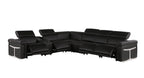 1126 Divanitalia 7-Piece L-Shaped Sectional Sofa in Top Grain Italian Leather with 4 Power Recliners & Power Headrests - Black - SKU 1126-BLACK-SEC-7PC-4PWR-SECTIONAL - GROUP - view 3