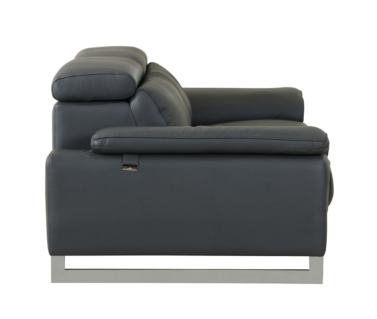636 Divanitalia Dark Gray Sofa in Top-grain Italian Leather