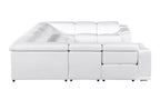 9762 Divanitalia 8-Piece U-Shaped Top Grain Italian Leather Sectional Sofa with 4 Power Recliners
