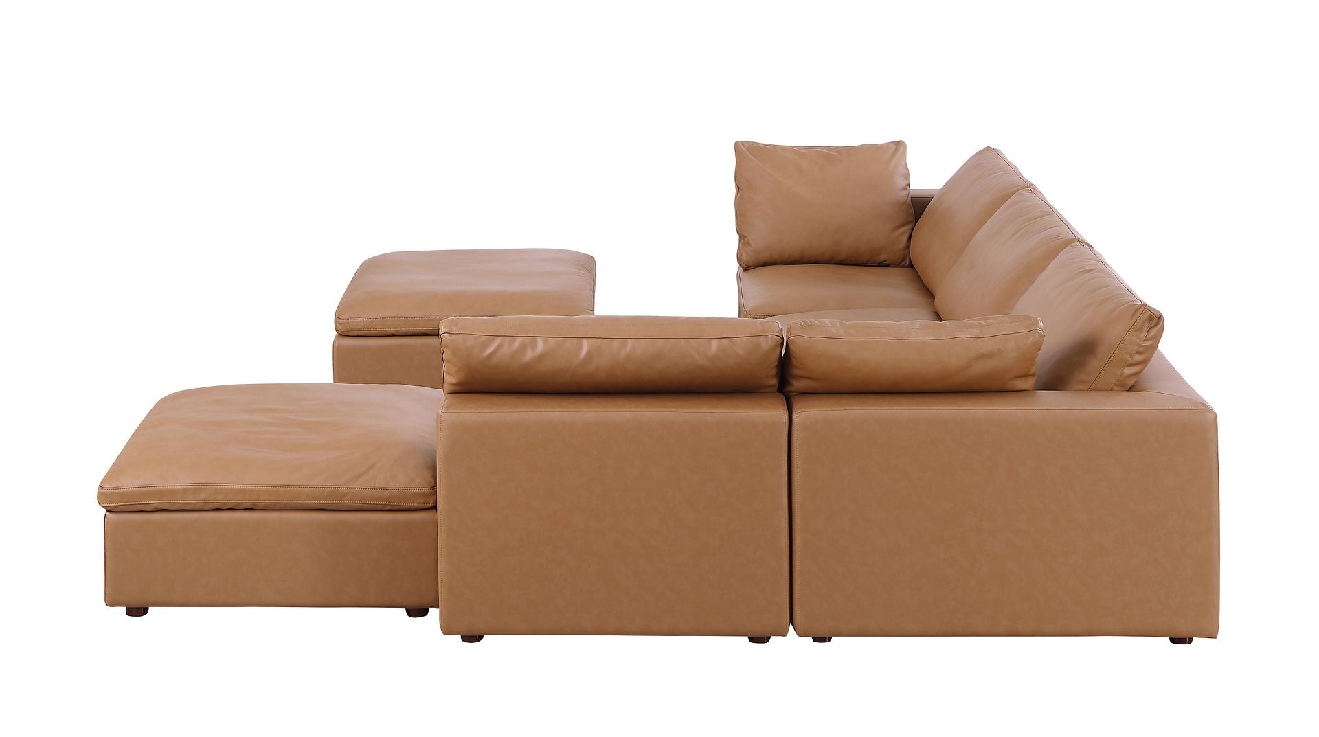 1100 Divanitalia 6-Piece Right Arm Facing 3-Seat Sectional Sofa - Top-grain Italian Leather