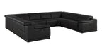 9762 Divanitalia 8-Piece U-Shaped Top Grain Italian Leather Sectional Sofa with 4 Power Recliners