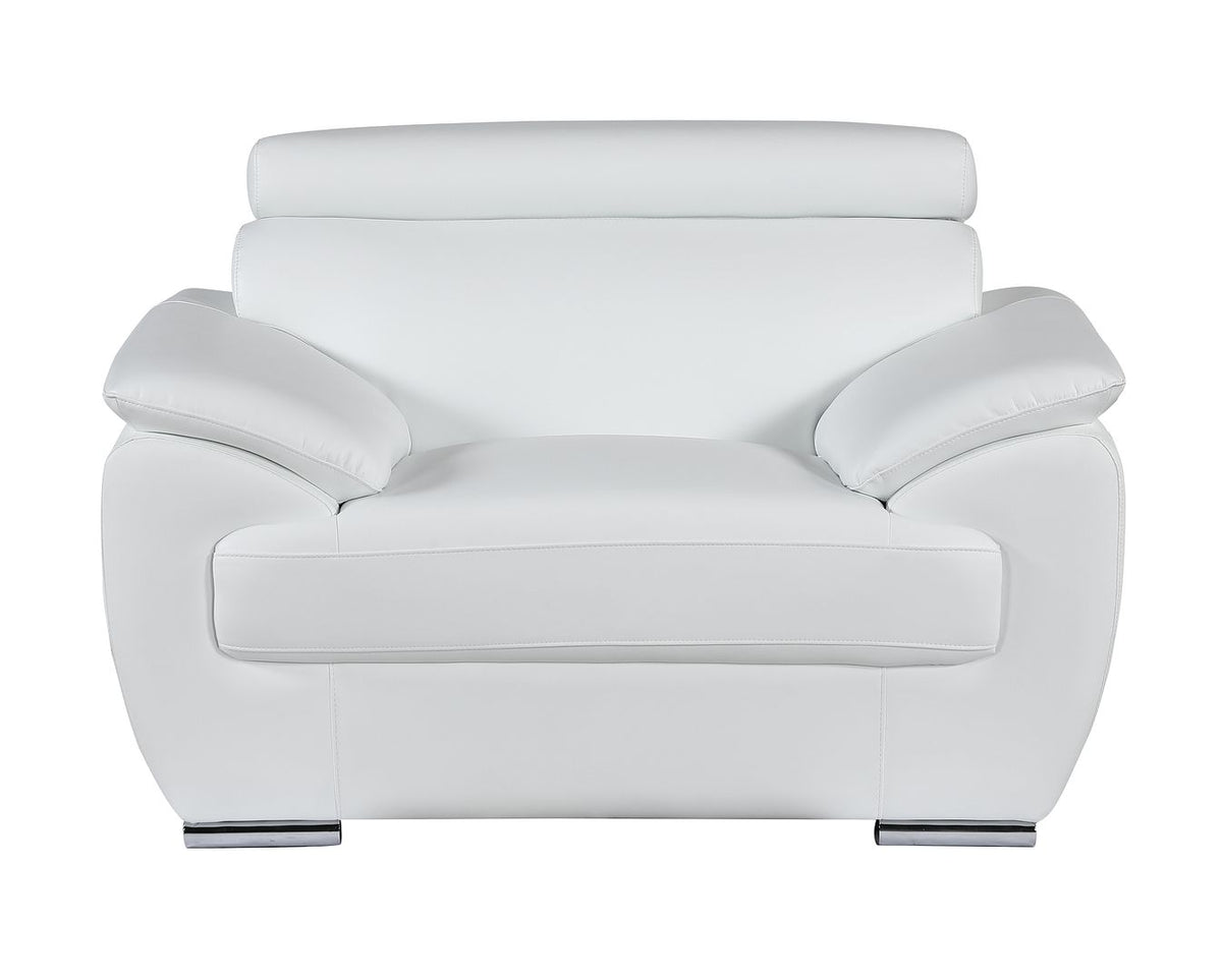 4571 Modern Genuine Leather Chair - White - SKU 4571-CH-WHITE